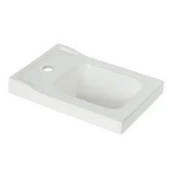 GoodHome Plan vasque lave-mains blanc Lana L. 44,7 x H. 14,2 x P. 30,7 cm