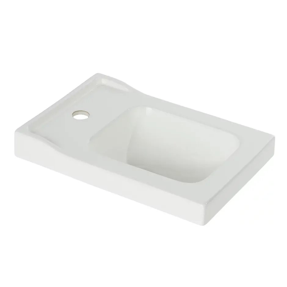 GoodHome Plan vasque lave-mains blanc Lana L. 44,7 x H. 14,2 x P. 30,7 cm