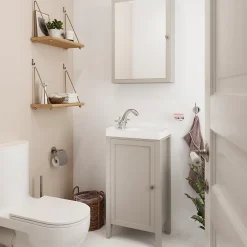 GoodHome Plan vasque lave-mains blanc Lana L. 44,7 x H. 14,2 x P. 30,7 cm