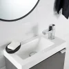 GoodHome Plan vasque lave-mains blanc en résine, Beni* Plan Vasque Lave-Mains