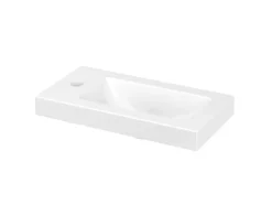 GoodHome Plan vasque lave-mains blanc en résine, Beni* Plan Vasque Lave-Mains