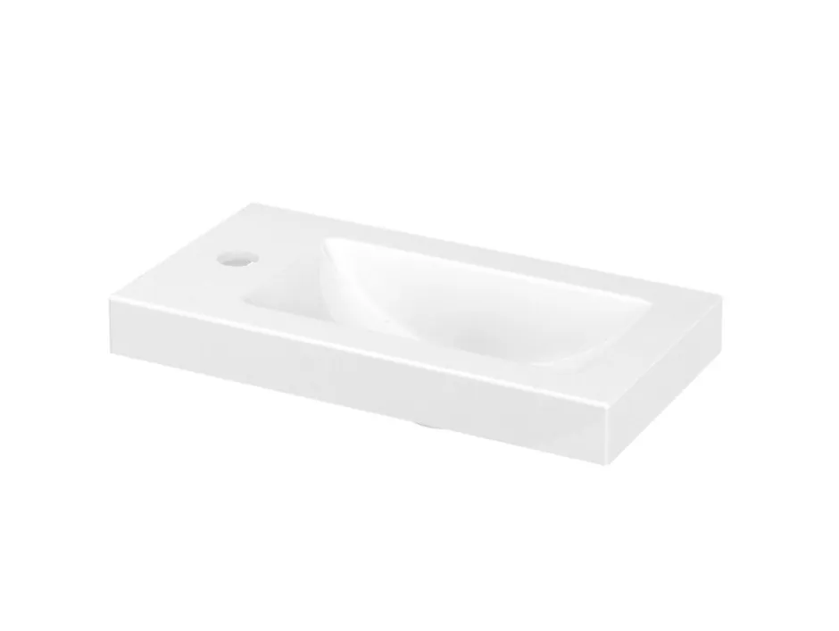 GoodHome Plan vasque lave-mains blanc en résine, Beni* Plan Vasque Lave-Mains