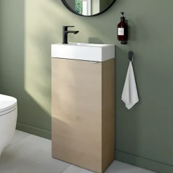 GoodHome Plan vasque lave-mains blanc en résine, Beni* Plan Vasque Lave-Mains