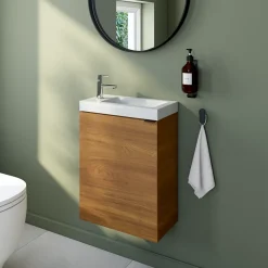 GoodHome Plan vasque lave-mains en céramique blanche l.44,4 x H.13 x P.23,5 cm Nira* Plan Vasque Lave-Mains
