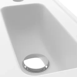 GoodHome Plan vasque lave-mains en céramique blanc brillant l.46,6 x H.12,7 x P.24,5 cm Endell