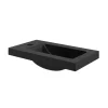 GoodHome Plan vasque lave-mains en résine noire l.44,2 x H.9,9 x P.23,2 cm Beni* Plan Vasque Lave-Mains