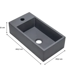 Homesight Plan vasque lave-mains l.44,2 x H.12 x P.23,2 cm, béton gris,