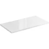 Meublorama Plan vasque NALYA 61 cm Blanc brillant et chene clair Plateau pour meuble suspendu* Plan Double Vasque