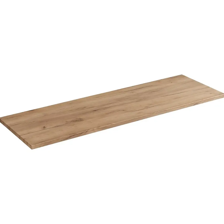 Meublorama Plan vasque NALYA 120 cm Chene clair Plateau bois pour double meuble sous vasque