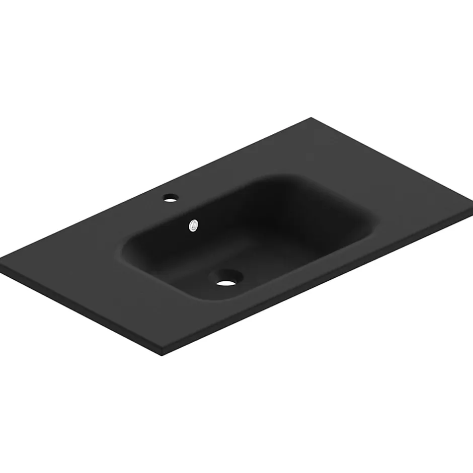 Ipiemme SRL Plan vasque noir en résine l.90 cm, Pura+