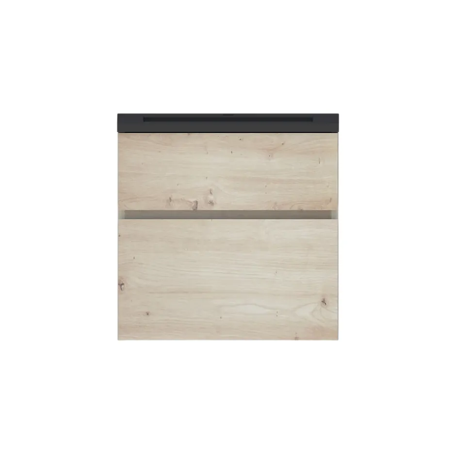 Plan vasque noir en résine faible profondeur l.60 cm, Calao