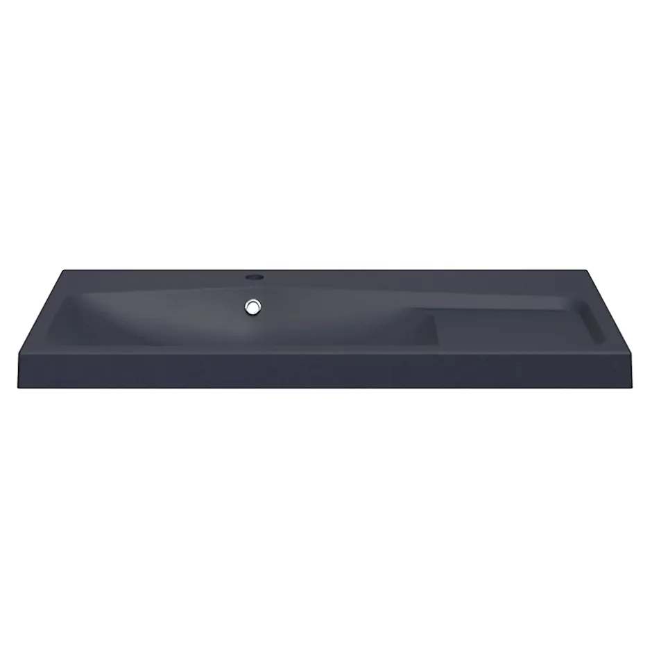 GoodHome Plan vasque noir en résine l.100 cm Mila