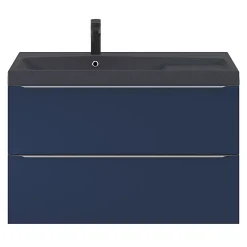 GoodHome Plan vasque noir en résine l.100 cm Mila