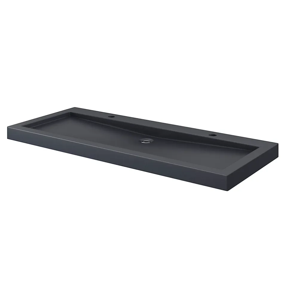 GoodHome Plan vasque noir en résine l.120 cm, Cooke & Lewis Harmon* Plan Simple Vasque