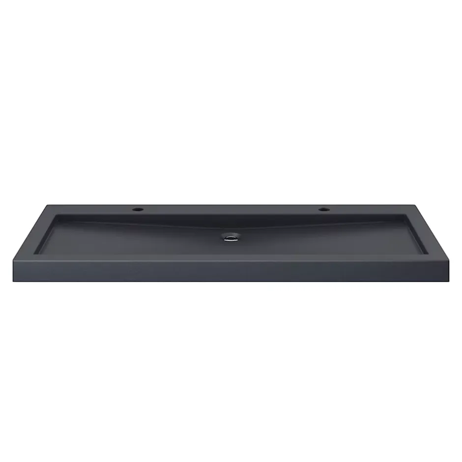 GoodHome Plan vasque noir en résine l.120 cm, Cooke & Lewis Harmon* Plan Simple Vasque