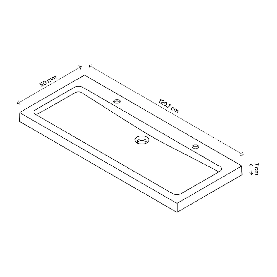 GoodHome Plan vasque noir en résine l.120 cm, Cooke & Lewis Harmon* Plan Simple Vasque