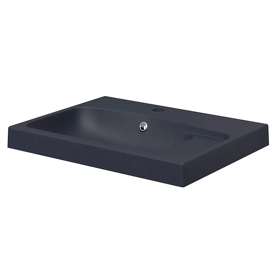 GoodHome Plan vasque noir en résine l.60 cm Mila