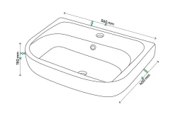GoodHome Plan vasque noir en résine l.60 cm Mila