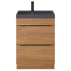 GoodHome Plan vasque noir en résine l.60 cm Mila