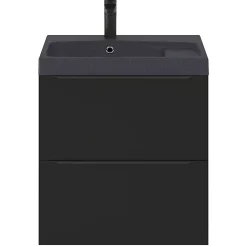 GoodHome Plan vasque noir en résine l.60 cm Mila