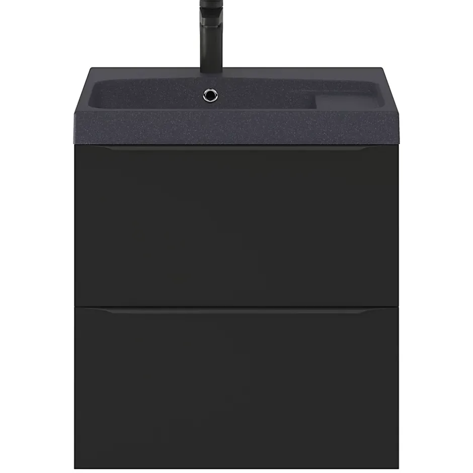 GoodHome Plan vasque noir en résine l.60 cm Mila