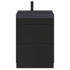 GoodHome Plan vasque noir en résine l.60 cm Mila