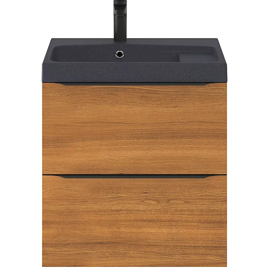 GoodHome Plan vasque noir en résine l.60 cm Mila