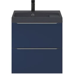 GoodHome Plan vasque noir en résine l.60 cm Mila