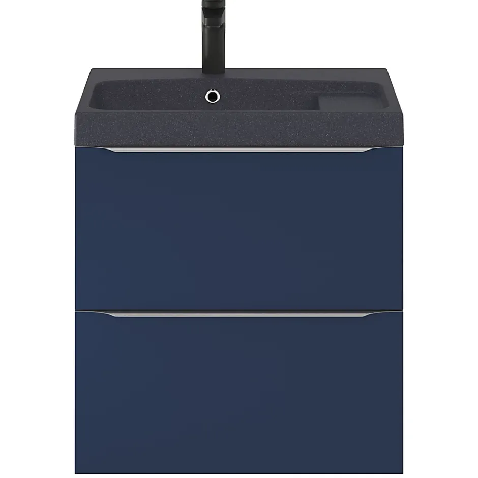 GoodHome Plan vasque noir en résine l.60 cm Mila