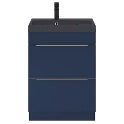 GoodHome Plan vasque noir en résine l.60 cm Mila