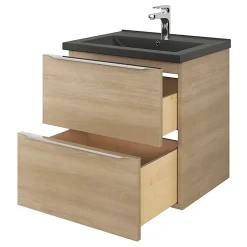 GoodHome Plan vasque noir Nira 60 cm* Plan Simple Vasque