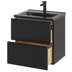GoodHome Plan vasque noir Nira 60 cm* Plan Simple Vasque