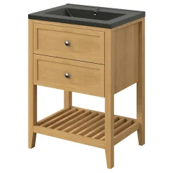 GoodHome Plan vasque noir Nira 60 cm* Plan Simple Vasque