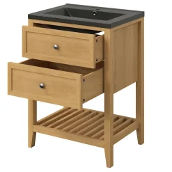 GoodHome Plan vasque noir Nira 60 cm* Plan Simple Vasque