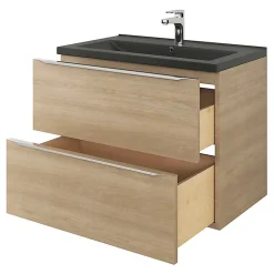 GoodHome Plan vasque noir Nira 80 cm