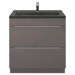 GoodHome Plan vasque noir Nira 80 cm