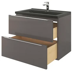 GoodHome Plan vasque noir Nira 80 cm