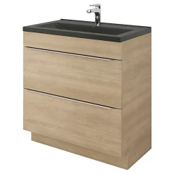 GoodHome Plan vasque noir Nira 80 cm