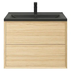 GoodHome Plan vasque noir Nira 80 cm