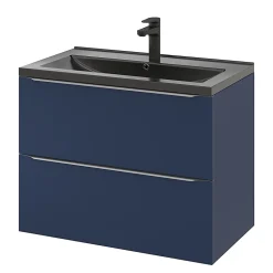 GoodHome Plan vasque noir Nira 80 cm