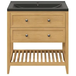 GoodHome Plan vasque noir Nira 80 cm