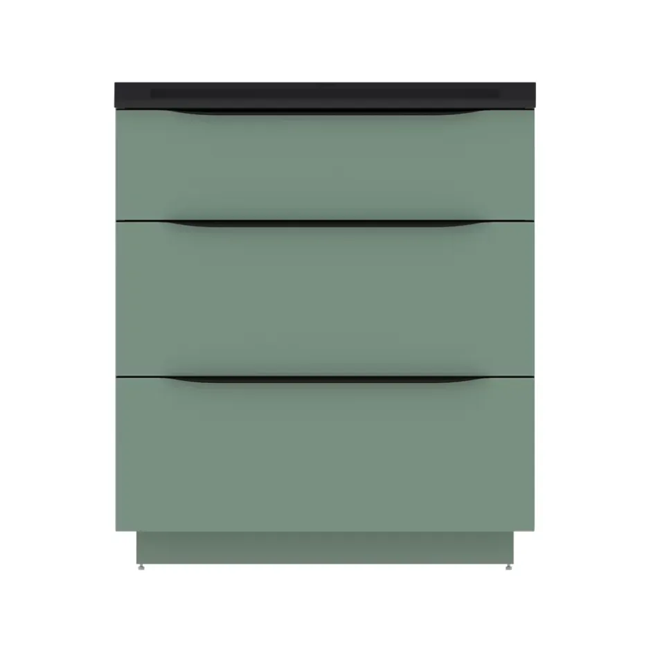 Plan vasque noir mat en résine l.80 cm, Pamili