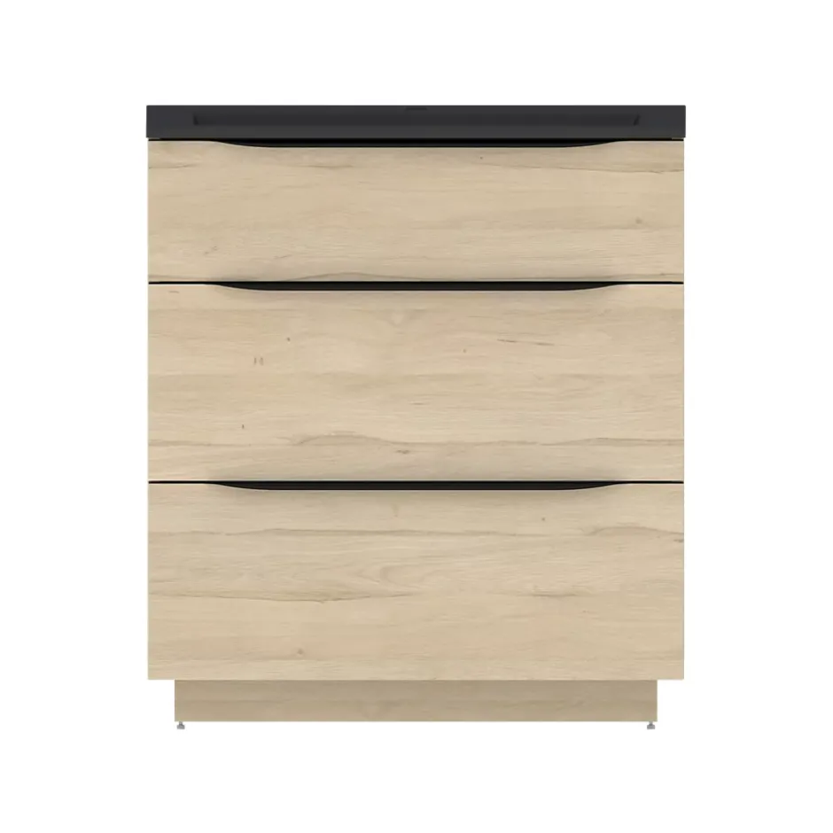 Plan vasque noir mat en résine l.80 cm, Pamili