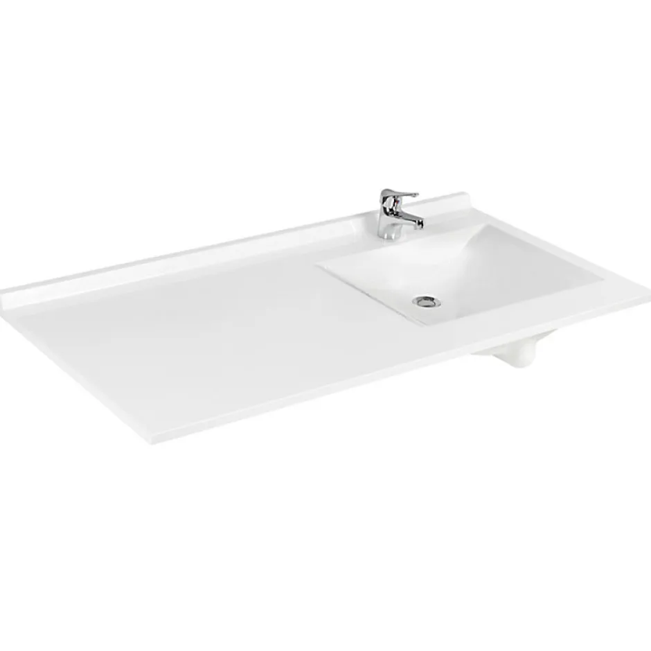 Cuisibane Plan vasque RESIPLAN - 124 cm avec vasque déportée à droite