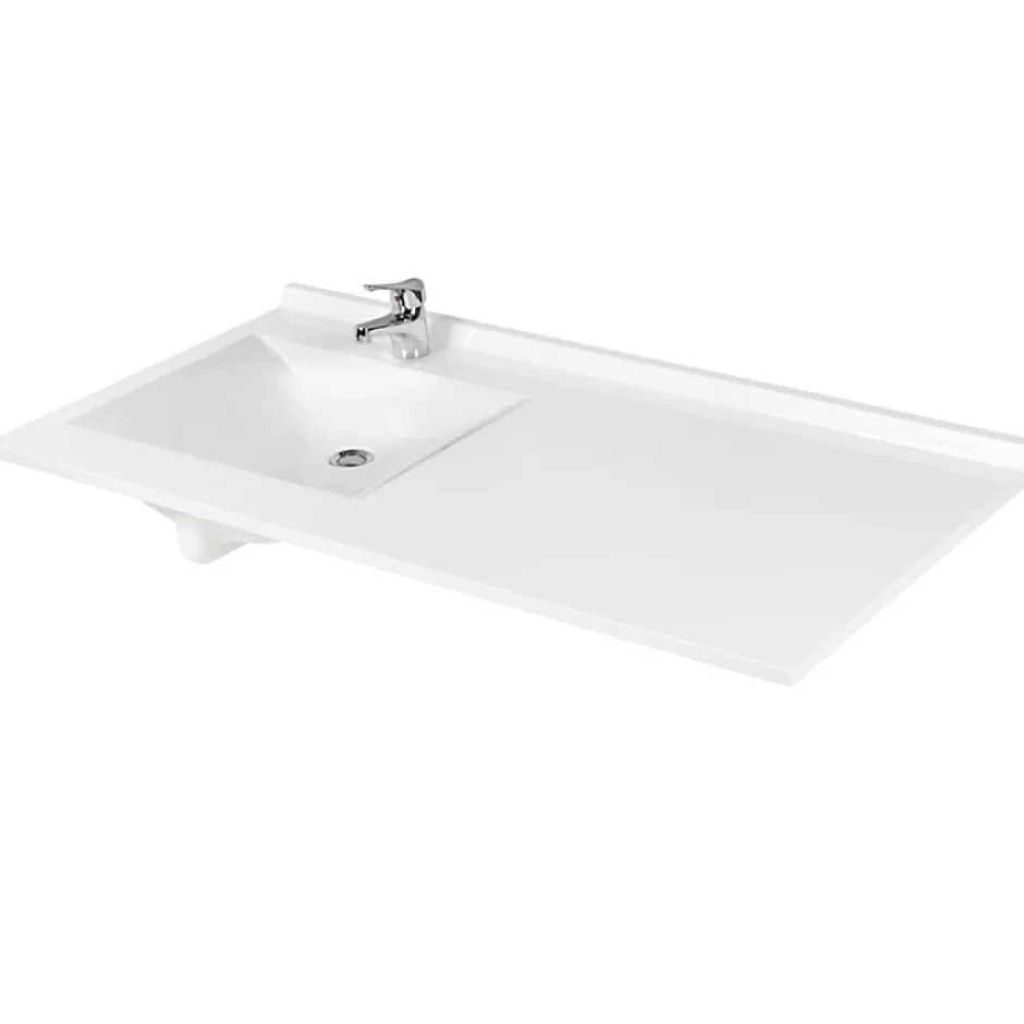 Cuisibane Plan vasque RESIPLAN - 124 cm avec vasque déportée à gauche* Plan Simple Vasque