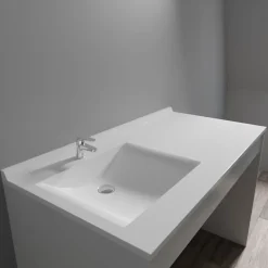Cuisibane Plan vasque RESIPLAN - 124 cm avec vasque déportée à gauche* Plan Simple Vasque