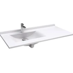 Cuisibane Plan vasque RESIPLAN - 124 cm avec vasque déportée à gauche* Plan Simple Vasque