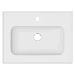 GoodHome Plan vasque simple blanc en céramique l.60 cm, Endell* Plan Simple Vasque