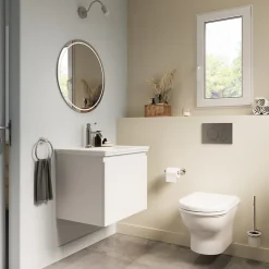 GoodHome Plan vasque simple blanc en céramique l.60 cm, Endell* Plan Simple Vasque