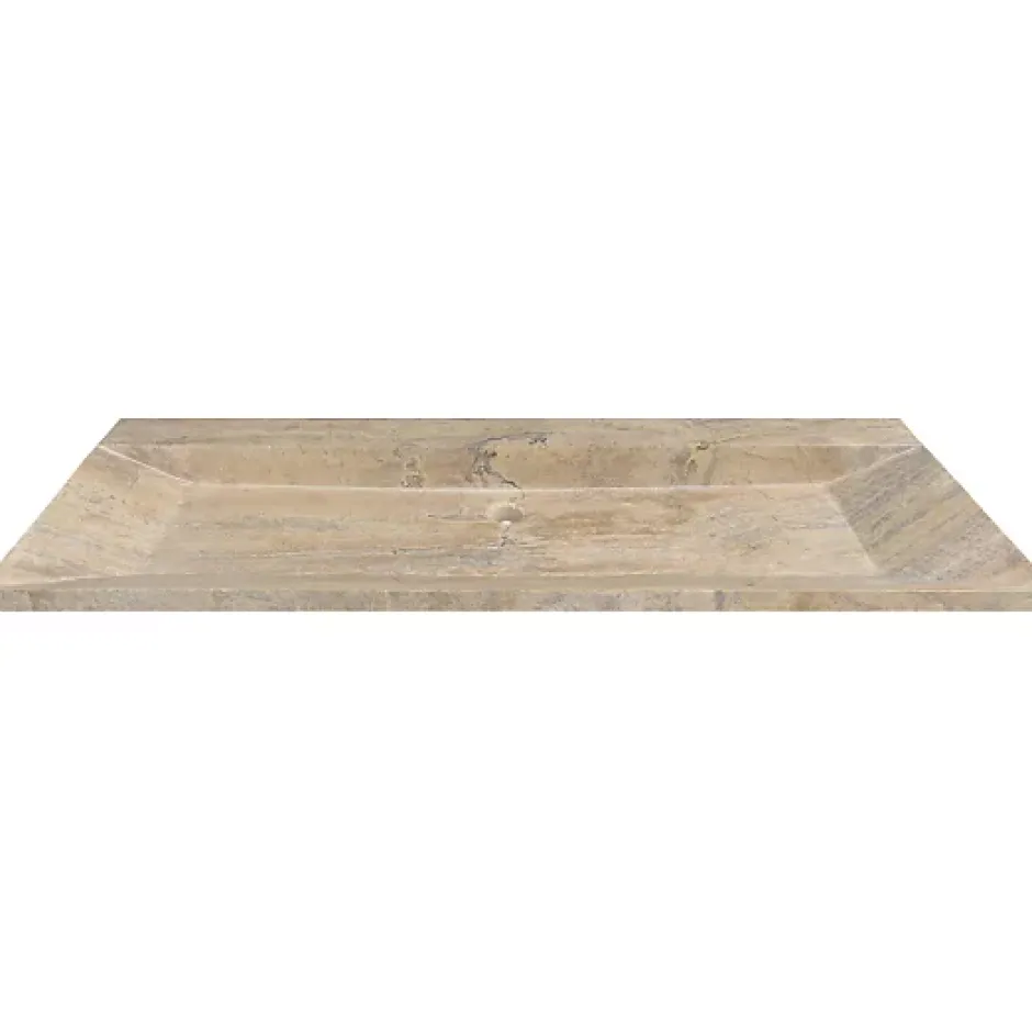 C-Negoce Plan vasque simple en travertin Scabas Provence - 120 x 45 x 10 cm -* Plan Simple Vasque